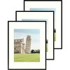 image:imageGolden State Art 11x14 8x10 Aluminum Picture Frames 7Piece Set with Mats  Wall Mountable Real Glass Black Gallery Style for Home Office