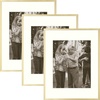 image:imageGolden State Art 11x14 8x10 Aluminum Picture Frames 7Piece Set with Mats  Wall Mountable Real Glass Gold Gallery Style for Home Office