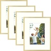 image:imageGolden State Art 11x14 8x10 Aluminum Picture Frames 7Piece Set with Mats  Wall Mountable Real Glass Gold Gallery Style for Home Office