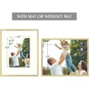 image:imageGolden State Art 11x14 8x10 Aluminum Picture Frames 7Piece Set with Mats  Wall Mountable Real Glass Gold Gallery Style for Home Office