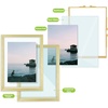 image:imageGolden State Art 11x14 Floating Picture Frame Aluminum Tempered Clear Glass Displays Any Size Photo Up to 11 x 14 for Home or Gallery Decoration Gold 6 PackGold