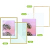 image:imageGolden State Art 11x14 Floating Picture Frame Aluminum Tempered Clear Glass Displays Any Size Photo Up to 11 x 14 for Home or Gallery Decoration Gold 6 PackGold