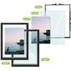 image:imageGolden State Art 11x14 Floating Picture Frame Aluminum Tempered Clear Glass Displays Any Size Photo Up to 11 x 14 for Home or Gallery Decoration Gold 6 PackBlack