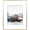 image:imageGolden State Art 11x14 Gold Picture Frame Displays Photo 8x10 with Mat or 11 x 14 Without Mat for Wall Mounting Classic Satin Aluminum Frames with Real Glass Pack of 1Gold