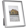 image:imageGolden State Art 11x14 Gold Picture Frame Displays Photo 8x10 with Mat or 11 x 14 Without Mat for Wall Mounting Classic Satin Aluminum Frames with Real Glass Pack of 1Silver