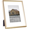 image:imageGolden State Art 11x14 Gold Picture Frame Displays Photo 8x10 with Mat or 11 x 14 Without Mat for Wall Mounting Classic Satin Aluminum Frames with Real Glass Pack of 1Gold