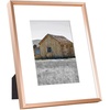 image:imageGolden State Art 11x14 Gold Picture Frame Displays Photo 8x10 with Mat or 11 x 14 Without Mat for Wall Mounting Classic Satin Aluminum Frames with Real Glass Pack of 1Rose Gold