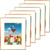 image:imageGolden State Art 11x14 Gold Picture Frame Displays Photo 8x10 with Mat or 11 x 14 Without Mat for Wall Mounting Classic Satin Aluminum Frames with Real Glass Pack of 1Rose Gold