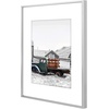 image:imageGolden State Art 11x14 Gold Picture Frame Displays Photo 8x10 with Mat or 11 x 14 Without Mat for Wall Mounting Classic Satin Aluminum Frames with Real Glass Pack of 1Silver