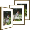 image:imageGolden State Art 11x14 Picture Frame 3 Pack  Aluminum Frames with 8x10 Removable Mats amp Real Glass Display 11x14 Posters or 8x10 Photos  Gold Gallery Wall Frames for Home Office DecorBronze