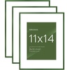 image:imageGolden State Art 11x14 Picture Frame 3 Pack  Aluminum Frames with 8x10 Removable Mats amp Real Glass Display 11x14 Posters or 8x10 Photos  Gold Gallery Wall Frames for Home Office DecorGreen
