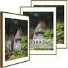 image:imageGolden State Art 11x14 Picture Frame 3 Pack  Aluminum Frames with 8x10 Removable Mats amp Real Glass Display 11x14 Posters or 8x10 Photos  Gold Gallery Wall Frames for Home Office DecorBronze