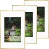 image:imageGolden State Art 11x14 Picture Frame 3 Pack  Aluminum Frames with 8x10 Removable Mats amp Real Glass Display 11x14 Posters or 8x10 Photos  Gold Gallery Wall Frames for Home Office DecorGold