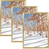 image:imageGolden State Art 11x14 Picture Frame 3 Pack  Aluminum Frames with 8x10 Removable Mats amp Real Glass Display 11x14 Posters or 8x10 Photos  Gold Gallery Wall Frames for Home Office DecorGold