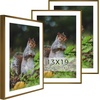 image:imageGolden State Art 11x14 Picture Frame 3 Pack  Aluminum Frames with 8x10 Removable Mats amp Real Glass Display 11x14 Posters or 8x10 Photos  Gold Gallery Wall Frames for Home Office DecorBronze