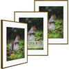 image:imageGolden State Art 11x14 Picture Frame 3 Pack  Aluminum Frames with 8x10 Removable Mats amp Real Glass Display 11x14 Posters or 8x10 Photos  Gold Gallery Wall Frames for Home Office DecorBronze