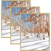 image:imageGolden State Art 11x14 Picture Frame 3 Pack  Aluminum Frames with 8x10 Removable Mats amp Real Glass Display 11x14 Posters or 8x10 Photos  Gold Gallery Wall Frames for Home Office DecorGold
