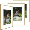 image:imageGolden State Art 11x14 Picture Frame 3 Pack  Aluminum Frames with 8x10 Removable Mats amp Real Glass Display 11x14 Posters or 8x10 Photos  Gold Gallery Wall Frames for Home Office DecorGold