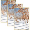 image:imageGolden State Art 11x14 Picture Frame 3 Pack  Aluminum Frames with 8x10 Removable Mats amp Real Glass Display 11x14 Posters or 8x10 Photos  Gold Gallery Wall Frames for Home Office DecorGold