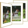 image:imageGolden State Art 11x14 Picture Frame 3 Pack  Aluminum Frames with 8x10 Removable Mats amp Real Glass Display 11x14 Posters or 8x10 Photos  Gold Gallery Wall Frames for Home Office DecorGold