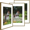 image:imageGolden State Art 11x14 Picture Frame 3 Pack  Aluminum Frames with 8x10 Removable Mats amp Real Glass Display 11x14 Posters or 8x10 Photos  Gold Gallery Wall Frames for Home Office DecorBronze