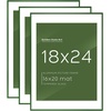 image:imageGolden State Art 11x14 Picture Frame 3 Pack  Aluminum Frames with 8x10 Removable Mats amp Real Glass Display 11x14 Posters or 8x10 Photos  Gold Gallery Wall Frames for Home Office DecorGreen