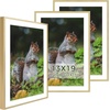 image:imageGolden State Art 11x14 Picture Frame 3 Pack  Aluminum Frames with 8x10 Removable Mats amp Real Glass Display 11x14 Posters or 8x10 Photos  Gold Gallery Wall Frames for Home Office DecorGold