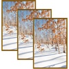 image:imageGolden State Art 11x14 Picture Frame 3 Pack  Aluminum Frames with 8x10 Removable Mats amp Real Glass Display 11x14 Posters or 8x10 Photos  Gold Gallery Wall Frames for Home Office DecorBronze
