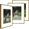 image:imageGolden State Art 11x14 Picture Frame 3 Pack  Aluminum Frames with 8x10 Removable Mats amp Real Glass Display 11x14 Posters or 8x10 Photos  Gold Gallery Wall Frames for Home Office DecorBronze