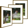 image:imageGolden State Art 11x14 Picture Frame 3 Pack  Aluminum Frames with 8x10 Removable Mats amp Real Glass Display 11x14 Posters or 8x10 Photos  Gold Gallery Wall Frames for Home Office DecorBronze