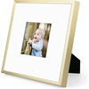image:imageGolden State Art 12x12 Gold Aluminum Frames with Mat for 8x8 Photos  Premium Metal Frames with Real Glass Cover Perfect for Elegant Gallery Walls in Your Home or Office Decor 12PackGold