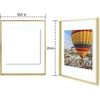 image:imageGolden State Art 16x20 Floating Picture Frame Aluminum Tempered Clear Glass Displays Any Size Photo Up to 16 x 20 for Home or Gallery Decoration Rose Gold 3 PackGold