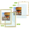 image:imageGolden State Art 16x20 Floating Picture Frame Aluminum Tempered Clear Glass Displays Any Size Photo Up to 16 x 20 for Home or Gallery Decoration Rose Gold 3 PackGold