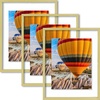 image:imageGolden State Art 16x20 Floating Picture Frame Aluminum Tempered Clear Glass Displays Any Size Photo Up to 16 x 20 for Home or Gallery Decoration Rose Gold 3 PackGold