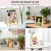 image:imageGolden State Art 2 Pack 5x7 Inch Metal Picture Frames Floating Display for 4x6 3x5 Photos with Real Glass and PullOut Easel Stand for Tabletop Display Vertical  Rose GoldLight Gold