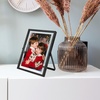 image:imageGolden State Art 2 Pack 5x7 Inch Metal Picture Frames Floating Display for 4x6 3x5 Photos with Real Glass and PullOut Easel Stand for Tabletop Display Vertical  Rose GoldMatte Black