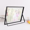 image:imageGolden State Art 2 Pack 5x7 Inch Metal Picture Frames Floating Display for 4x6 3x5 Photos with Real Glass and PullOut Easel Stand for Tabletop Display Vertical  Rose GoldMatte Black