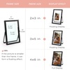 image:imageGolden State Art 2 Pack 5x7 Inch Metal Picture Frames Floating Display for 4x6 3x5 Photos with Real Glass and PullOut Easel Stand for Tabletop Display Vertical  Rose GoldMatte Black