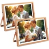 image:imageGolden State Art 2 Pack 5x7 Inch Metal Picture Frames Floating Display for 4x6 3x5 Photos with Real Glass and PullOut Easel Stand for Tabletop Display Vertical  Rose GoldRose Gold
