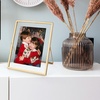 image:imageGolden State Art 2 Pack 5x7 Inch Metal Picture Frames Floating Display for 4x6 3x5 Photos with Real Glass and PullOut Easel Stand for Tabletop Display Vertical  Rose GoldLight Gold