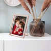 image:imageGolden State Art 2 Pack 5x7 Inch Metal Picture Frames Floating Display for 4x6 3x5 Photos with Real Glass and PullOut Easel Stand for Tabletop Display Vertical  Rose GoldRose Gold