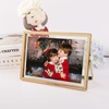 image:imageGolden State Art 2 Pack 5x7 Inch Metal Picture Frames Floating Display for 4x6 3x5 Photos with Real Glass and PullOut Easel Stand for Tabletop Display Vertical  Rose GoldLight Gold