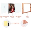 image:imageGolden State Art 2 Pack 5x7 Inch Metal Picture Frames Floating Display for 4x6 3x5 Photos with Real Glass and PullOut Easel Stand for Tabletop Display Vertical  Rose GoldRose Gold
