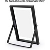 image:imageGolden State Art 2 Pack 5x7 Inch Metal Picture Frames Floating Display for 4x6 3x5 Photos with Real Glass and PullOut Easel Stand for Tabletop Display Vertical  Rose GoldMatte Black