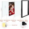 image:imageGolden State Art 2 Pack 5x7 Inch Metal Picture Frames Floating Display for 4x6 3x5 Photos with Real Glass and PullOut Easel Stand for Tabletop Display Vertical  Rose GoldMatte Black