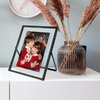 image:imageGolden State Art 2 Pack 5x7 Inch Metal Picture Frames Floating Display for 4x6 3x5 Photos with Real Glass and PullOut Easel Stand for Tabletop Display Vertical  Rose GoldMatte Black