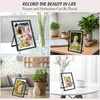 image:imageGolden State Art 2 Pack 5x7 Inch Metal Picture Frames Floating Display for 4x6 3x5 Photos with Real Glass and PullOut Easel Stand for Tabletop Display Vertical  Rose GoldMatte Black