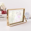image:imageGolden State Art 2 Pack 5x7 Inch Metal Picture Frames Floating Display for 4x6 3x5 Photos with Real Glass and PullOut Easel Stand for Tabletop Display Vertical  Rose GoldLight Gold