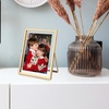 image:imageGolden State Art 2 Pack 5x7 Inch Metal Picture Frames Floating Display for 4x6 3x5 Photos with Real Glass and PullOut Easel Stand for Tabletop Display Vertical  Rose GoldLight Gold