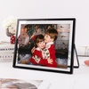 image:imageGolden State Art 2 Pack 5x7 Inch Metal Picture Frames Floating Display for 4x6 3x5 Photos with Real Glass and PullOut Easel Stand for Tabletop Display Vertical  Rose GoldMatte Black